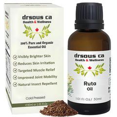 Drsous Ca Organic Ruta Essential Oil 30ml | 100% Pure Cold Pressed Ruta Graveolens Therapeutic Grade Oil for Skin care, Relaxation & Wellness | Made in Palestine