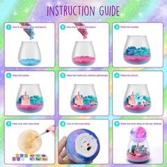 ONE TO FOUR Unicorn Terrarium Gifts for Kids - Light Up Terrarium Crafts Kit with DIY Moon Lamp - Unicorn Toys for Girls - Arts and Crafts Birthday Gift for Girls Ages 4 5 6 7 8-12 Year Old