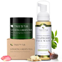 Tree to Tub Hydrating Face Care Set – Gentle Face Wash & Moisturizer for Dry and Sensitive Skin | Moisturizing Cleanser & Daily Hydration for Women & Men