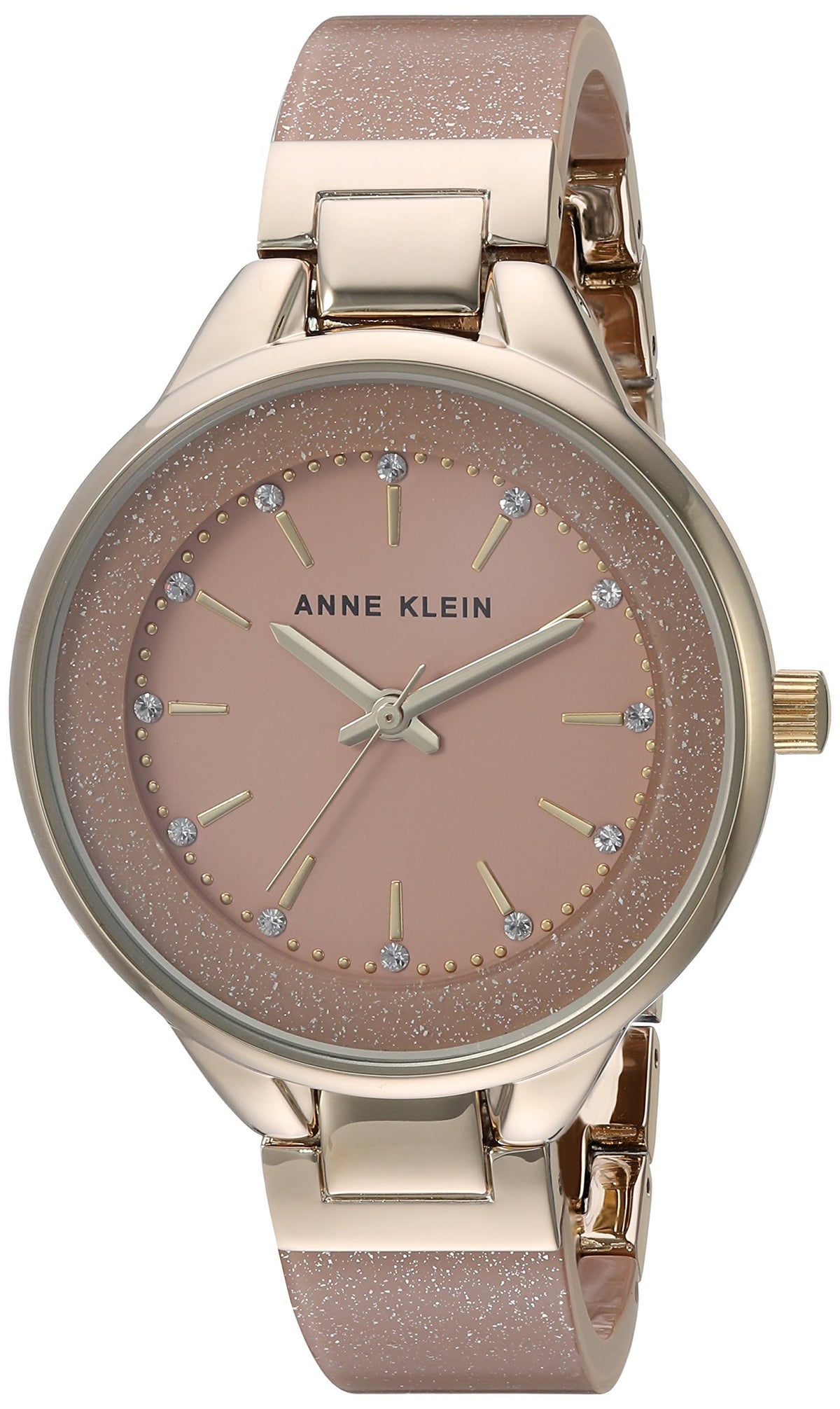 Anne Klein Women's AK/1408CRCR Premium Crystal Accented Cream Bangle Watch