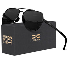 LUENX Aviator Sunglasses for Women Men Polarized Lens with Accessories - UV 400 Protection 60MM