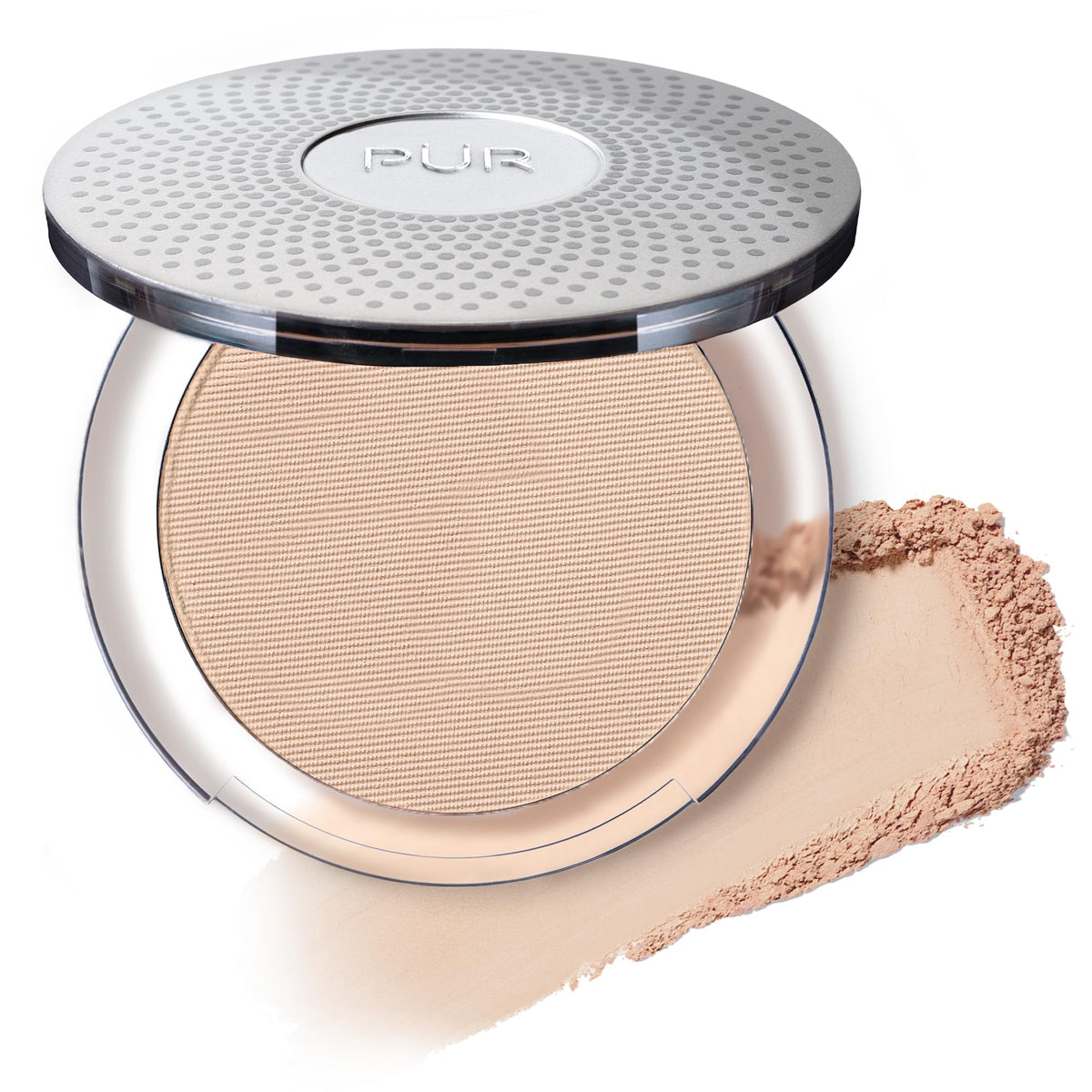 PÜR 4-in-1 Pressed Mineral Makeup SPF 15 Powder Foundation with Concealer & Finishing Powder- Medium to Full Coverage Foundation- Mineral-Based Powder- Cruelty-Free & Vegan Friendly- Light