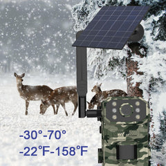 Goshyda Trail Camera, 4K 14MP 4G LTE Game Hunting Camera with Solar Charging Panel, Night Vision, IP66 Waterproof, 120° Wide Angle, for Outdoor Wildlife Monitoring