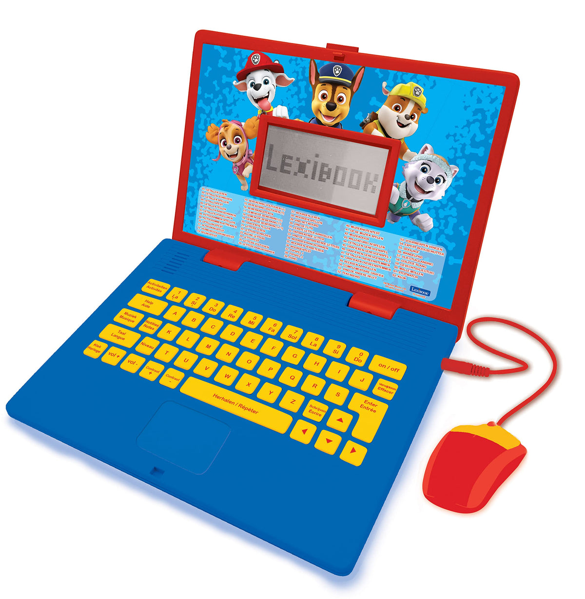 LEXIBOOK Paw Patrol Bilingual Educational Computer Toy for Children with 124 Activities for Learning, Fun and Playing Piano – Blue/Red