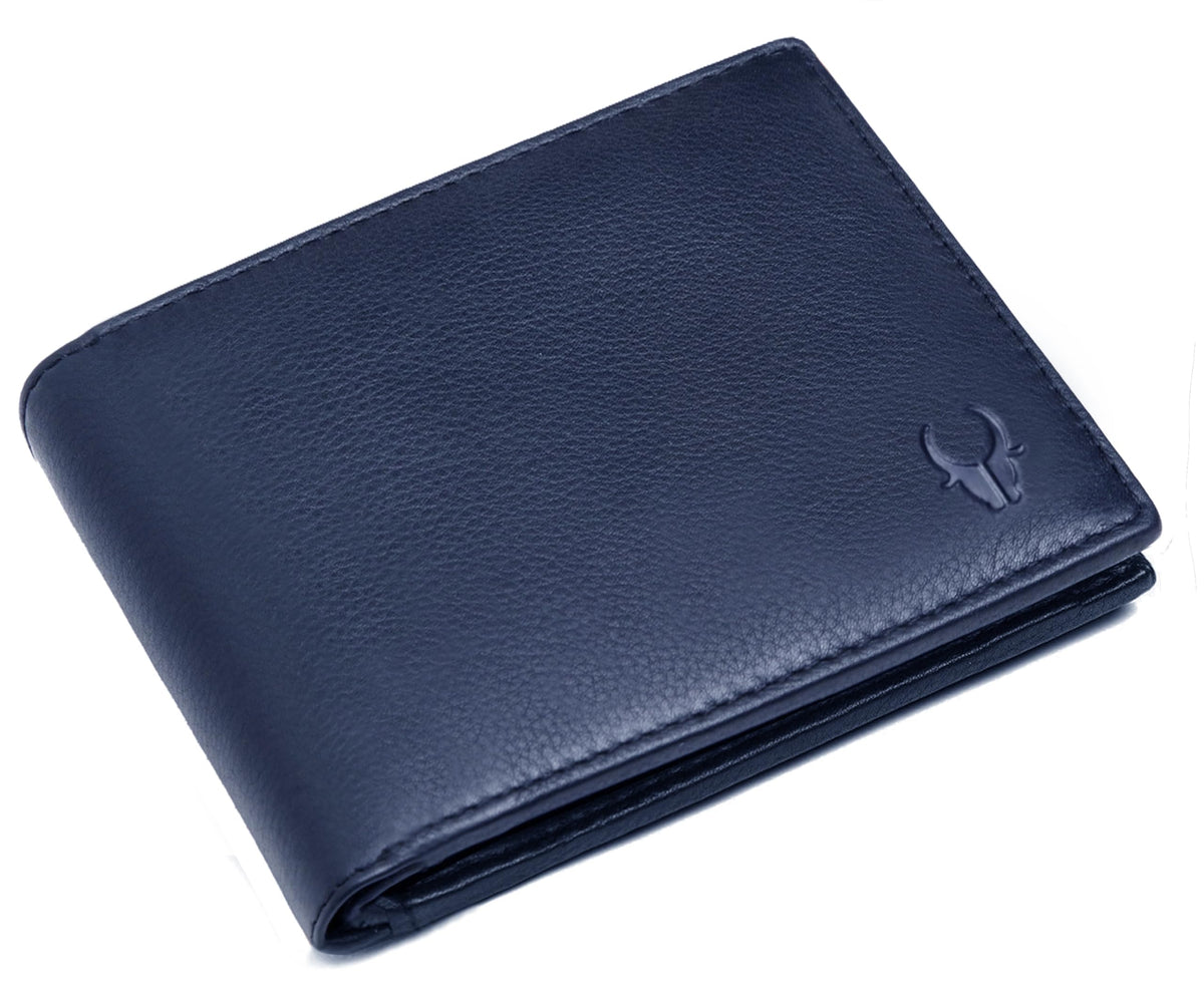 WildHorn® RFID Protected Genuine Leather Wallet for Men's - Blue-WH2083