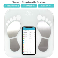 ELECDON Smart Electronic Weight Scale, Bluetooth Bathroom Body Fat Scale with Digital Measurements, BMI Analysis, Bathroom Accessory Set
