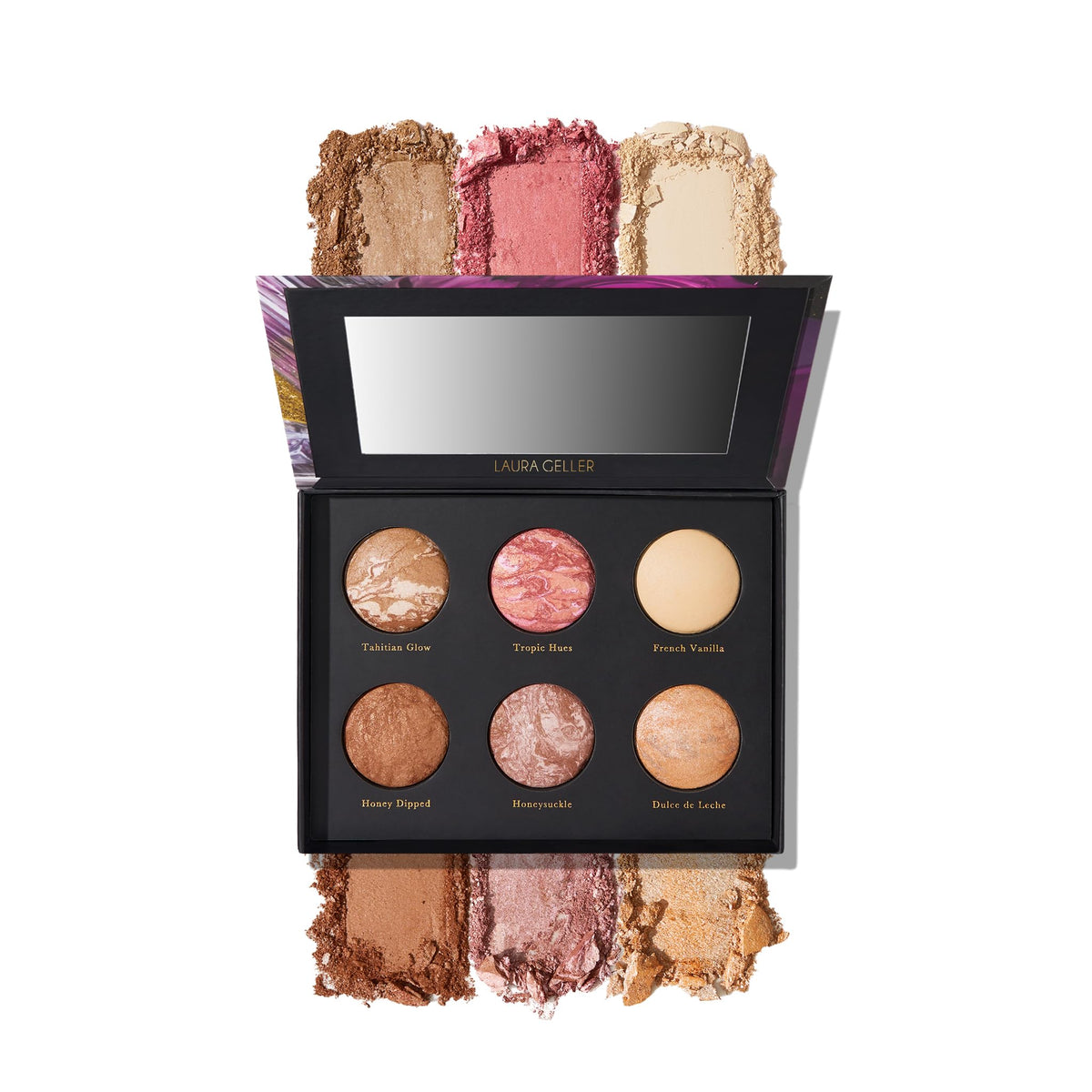 LAURA GELLER NEW YORK Full Face Cheek to Chic Tropical Glow Face Palette 2 Blushes, 2 Highlighters & 2 Bronzers, Includes 6 Full-Sized Shades