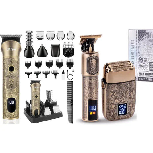 Ufree All in One Beard Trimmer for Men with Electric Foil Shavers Hair Trimmer, Barber Clippers Electric Razor, Professional Men Grooming Kit, Birthday Gifts for Him