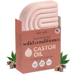 Kitsch Castor Oil Conditioner Bar Soap - Hydrating & Moisturizing Hair Care - Organic Castor Oil Conditioner for Hair Growth & Scalp Nourishment - Silicone & Paraben-Free, Vegan, Made in USA - 2.7oz