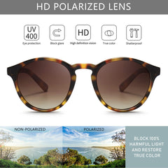 SUNGAIT Women's Classic Vintage Round Polarized Sunglasses Retro Style UV400 SGT166