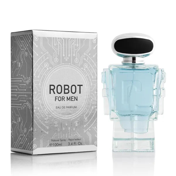 URBAN COLLECTION Robot for Men - Woody Aromatic Fragrance - Top Notes of Lavender, Lemon Zest & Apple - Base Scents of Lavender, Vanilla & Vetiver Nuances - Free of Paraben - Elegant 100ml Bottle, Parfume for Men