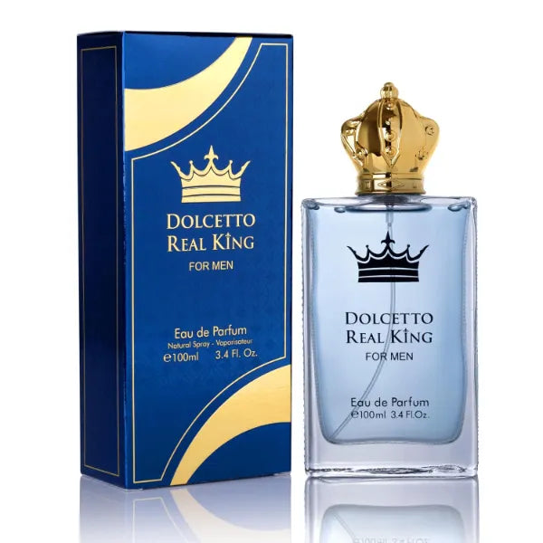 URBAN COLLECTION Dolcetto Real King Eau De Parfum for Men woody & Aromatic Fragrance - Citrus Notes & Pimento Essence with Masculine Base - Blend of Spicy Pepper, French Lavender & Haitian Vetiver - 100ml Bottle