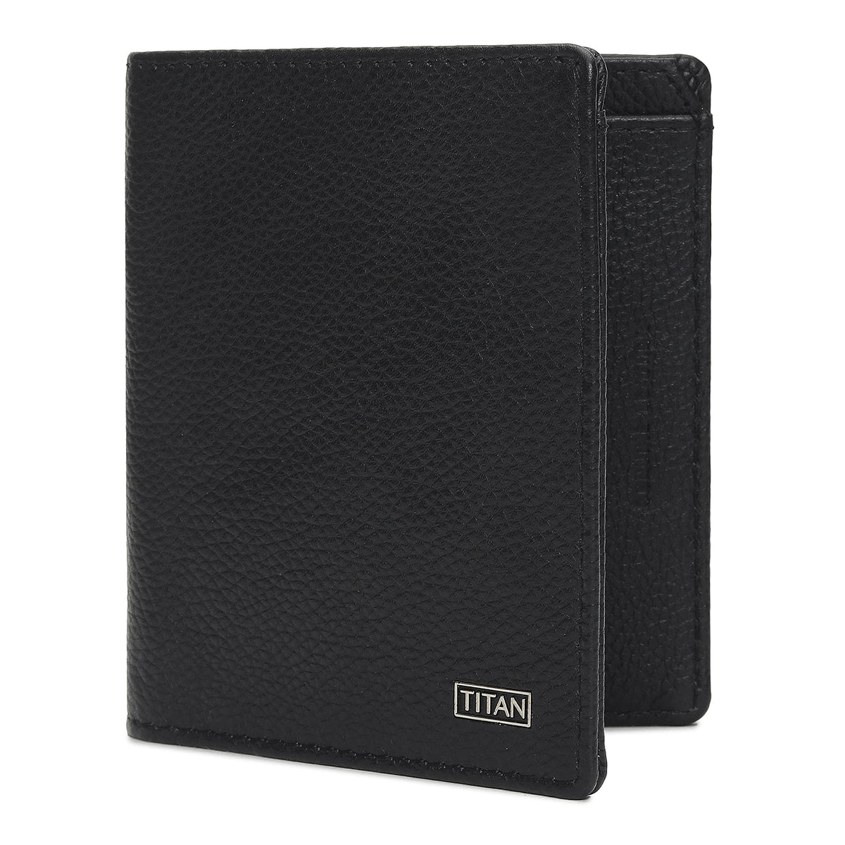 Titan Men Bifold Leather Wallet - Black