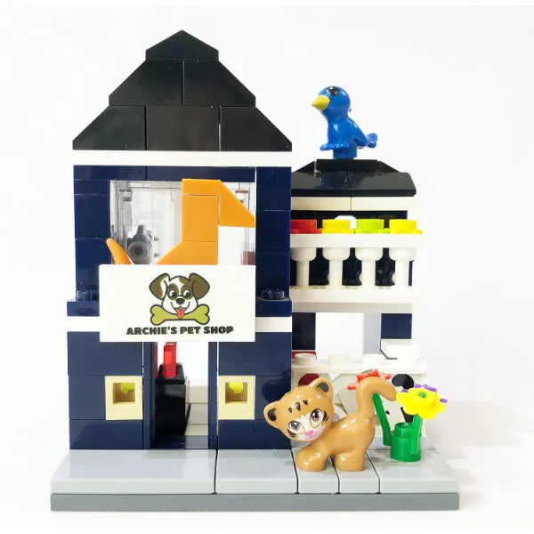 Brick Loot Mini City Building Set Collection – Includes Video Rental Store, Archie’s Pet Shop, Aquarium, Art Supply Store, Bank, Dinosaur World, Music Shop, Overpriced Coffee, Parisian Restaurant, Post Office & The Barn.