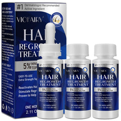 5% Minoxidil for Men and Women, Hair Regrowth Treatment for Thinning Hair and Hair Loss, Topical Solution - 3 Months Supply - Dermatologist recommended (Pack of 3)