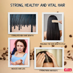 Milva Caffeine and Quinine Shampoo 200ml | Against Hair Loss and Stimulates Hair Growth | Strengthens Hair Roots | Strong Hair Scalp | Anti-Hair Loss Shampoo| Hair Thickening Treatment for Women & Men