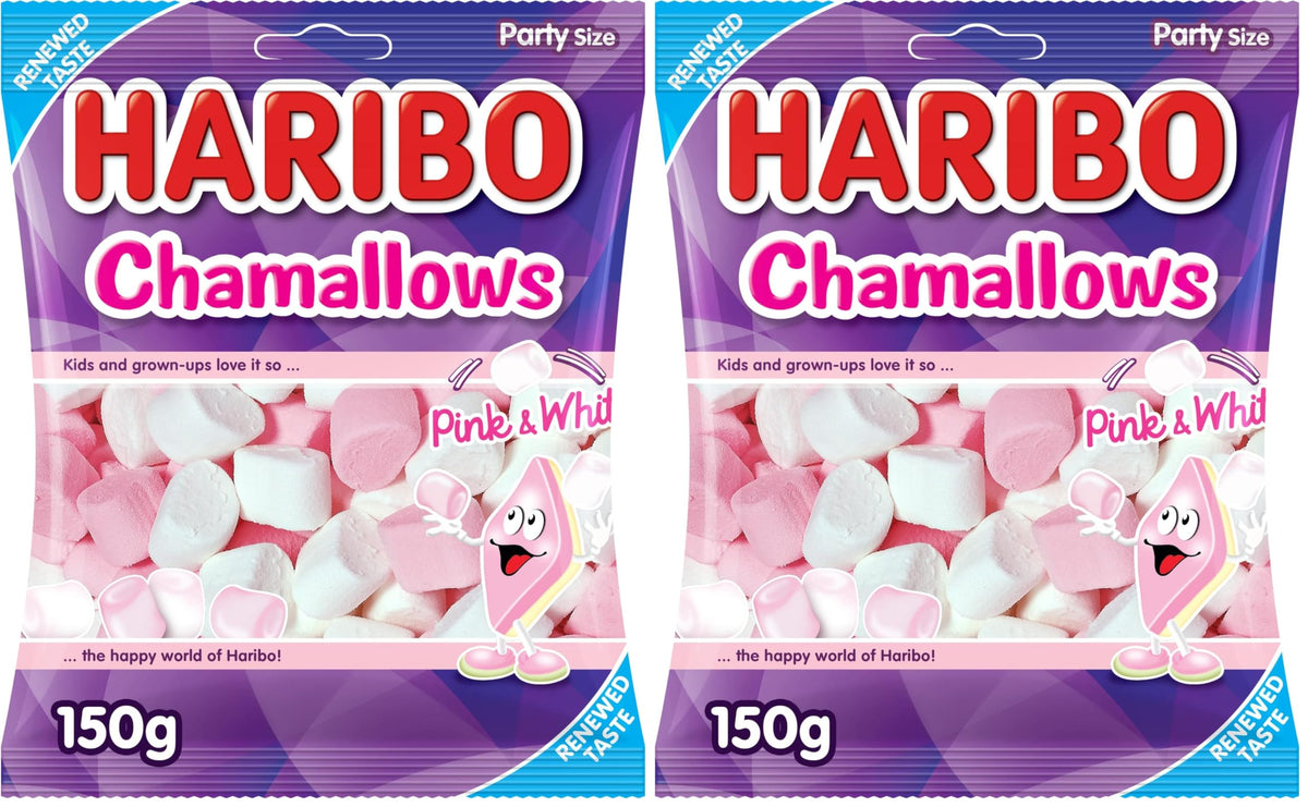 HARIBO Chamallows Pink and White Marshmallow - 150g (Pack of 2)