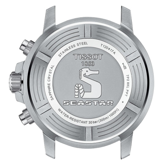 Tissot Chronograph Black Strap Men's Wrist Watches - T120.417.17.041.00, SEASTAR 1000 CHRONOGRAPH, T1204171704100