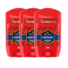 Old Spice Captain Deodorant Stick For Men, 3 x 50 ml