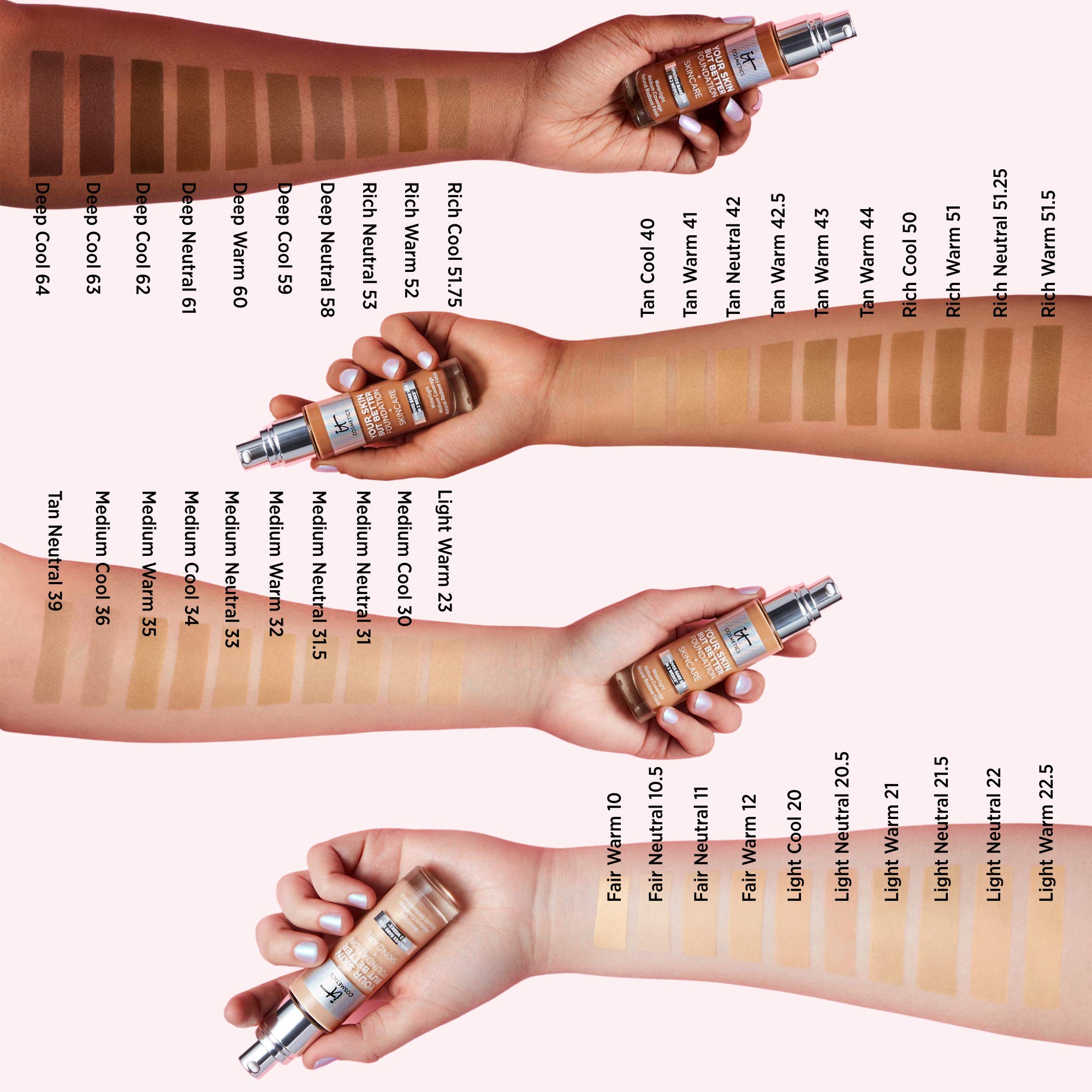 IT Cosmetics Your Skin But Better Foundation + Skincare, Tan Neutral 39 - Hydrating Coverage - Minimizes Pores & Imperfections, Natural Radiant Finish - With Hyaluronic Acid - 1.0 fl oz