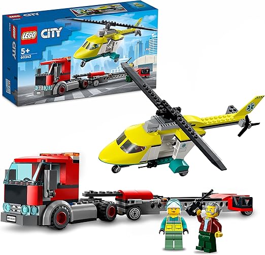 LEGO City Rescue Helicopter Transport 60343 Building Kit (215 Pieces)