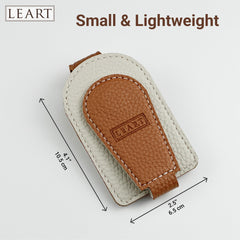 LEART Sunglass Holder for Car – Car Sunglasses Holder | Car Accessories | Automobile Accessories | Sun Visor Car I Suitable for All Car Models Caramel, One Size