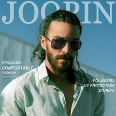 Joopin Polarized Sunglasses for Men, Classic Military Rectangular Sun Glass with Metal Frame UV Protection