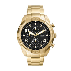 Fossil Men's Bronson Stainless Steel Quartz Dress Chronograph Watch Gold/Black