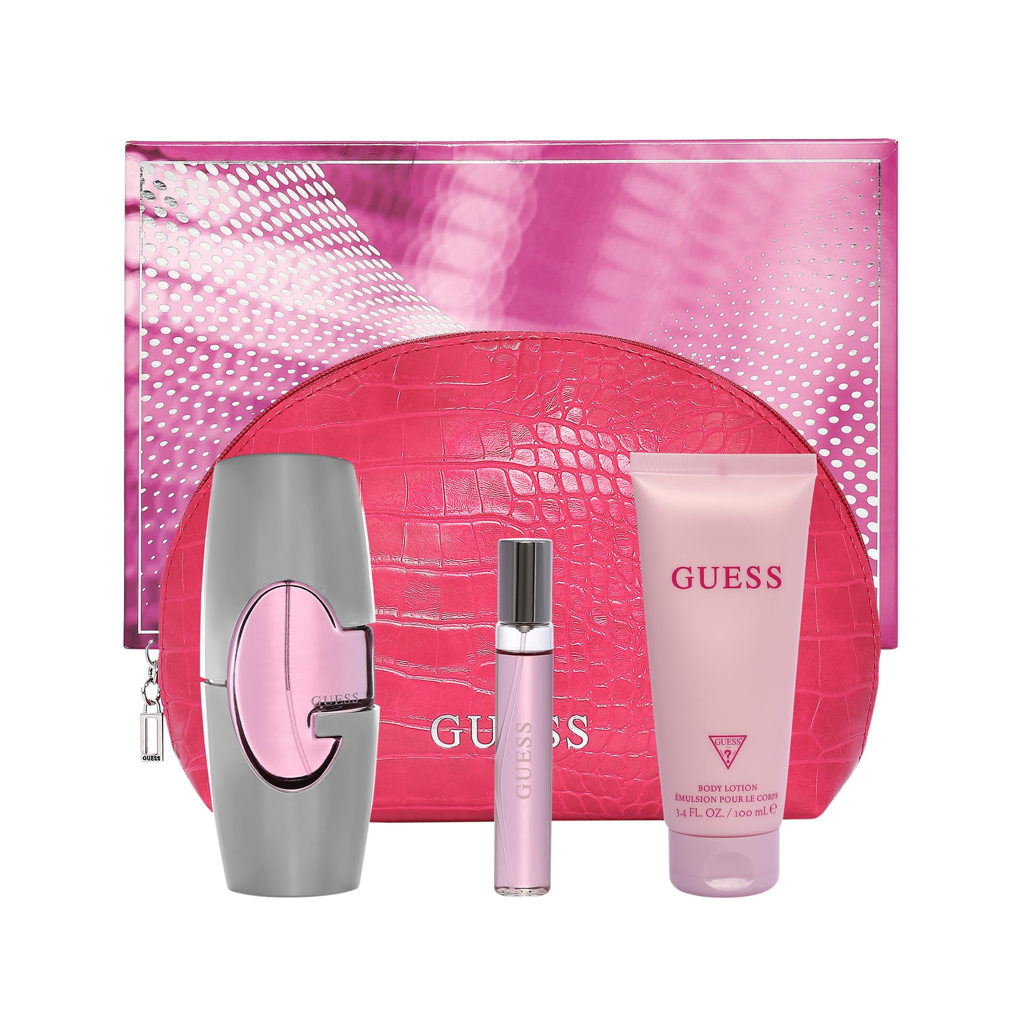 Guess Pink Edp 75 ml + 15 ml + body lotion 100 + Pouch gift set