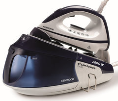 KENWOOD Steam Iron Steam Station 2600W with 1.8L Water Tank Capacity, Ceramic Soleplate, 180g Steam Shot, Anti Drip, Auto Shut Off, Self Clean Function SSP20.000WB White/Blue