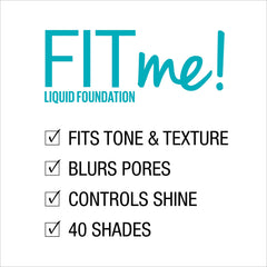 Maybelline New York Fit Me Matte + Poreless Liquid Foundation Makeup, 370 Deep Bronze, 2 COUNT