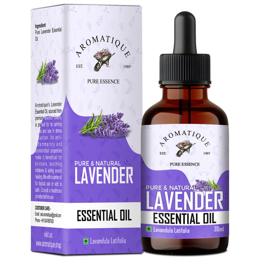 Aromatique Lavender Essential Oil For Skin Care And Hair Growth 100% Pure And Natural Therapeutic Grade- 30Ml Beige