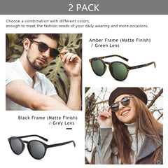 SUNGAIT Women's Classic Vintage Round Polarized Sunglasses Retro Style UV400 SGT166