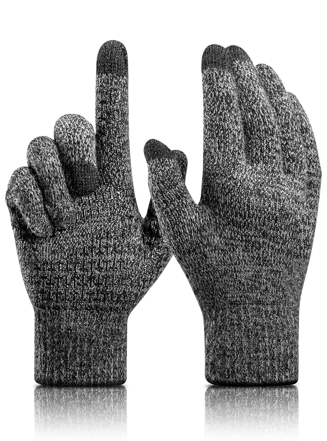 Parlberd Winter Gloves For Men Women, Cold Weather Warm Touchscreen Glove Unisex, Anti-Slip Silicone Gel, Thermal Soft Running Driving Cycling Motorcycle Touchscreen Gloves Unisex Gift for Women Men