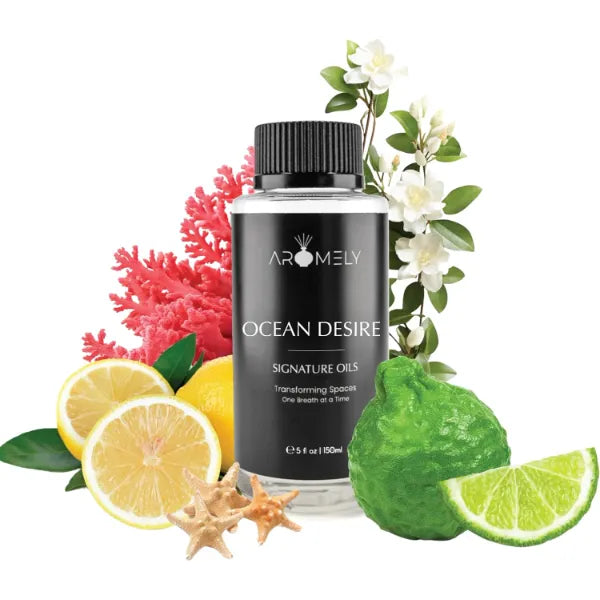 AROMELY Ocean Desire - Hotel Selection Diffuser Oil Scent - Fragrance from 5-Star Resorts - Luxurious Scent of Bergamot, Amber, Musk, and Jasmine (150ml (5 Fl Oz))