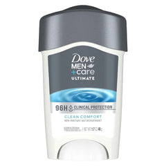 DOVE MEN + CARE Clinical Protection Antiperspirant Clean Comfort Stick for Men 96-Hour Sweat and Odor Protection Clinical Strength Antiperspirant with 1/4 Moisturizing Cream 1.7 oz