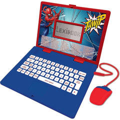 Lexibook - Spider-Man Educational and Bilingual Laptop Italian/English - Toy with 124 Activities to Learn, Play Games and Music - Blue/White