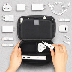 Sisma Travel Cords Organizer Universal Small Electronic Accessories Carrying Bag for Cables Adapter USB Sticks Leads Memory Cards, Gray