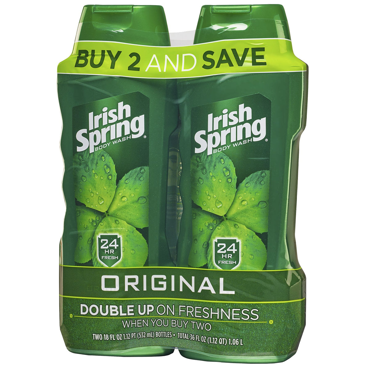 Irish Spring Body Wash for Men, Original- 18 ounce (2 count)