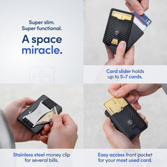 SWYPE Slim Wallet for Men with Money Clip - Metal Mens Wallet - RFID Blocking Credit Card Holder for Men - Minimalist Front Pocket Wallet - Thin and Compact Anti Theft Card Wallet - Men’s Card Case
