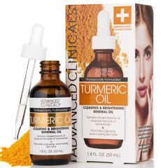 Advanced Clinicals Turmeric Facial Oil with Antioxidant Formula with Rose Extract and Jojoba Oil for Dry Skin, Redness, and Blemishes, 1.8 oz, Multicolor