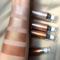 Body Shimmer Liquid Highlighter Oil 4 Pcs Set Brighten Glow Glitter Waterproof Moisturising Smooth Makeup Lotion Bronzer Illuminate Luminizer Gold Beach Foundation Non-sticky Dry for Face And Body (5)