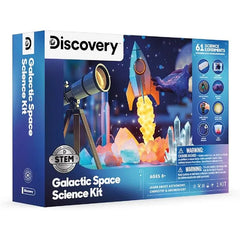 Discovery Galactic Space Science Kit  61 Experiment STEM Lab for Kids Astronomy & Chemistry Activity Set Includes DIY Telescope, Crystals, Slime, Moon Rocks Educational Learning Toy Gift Ages 8+
