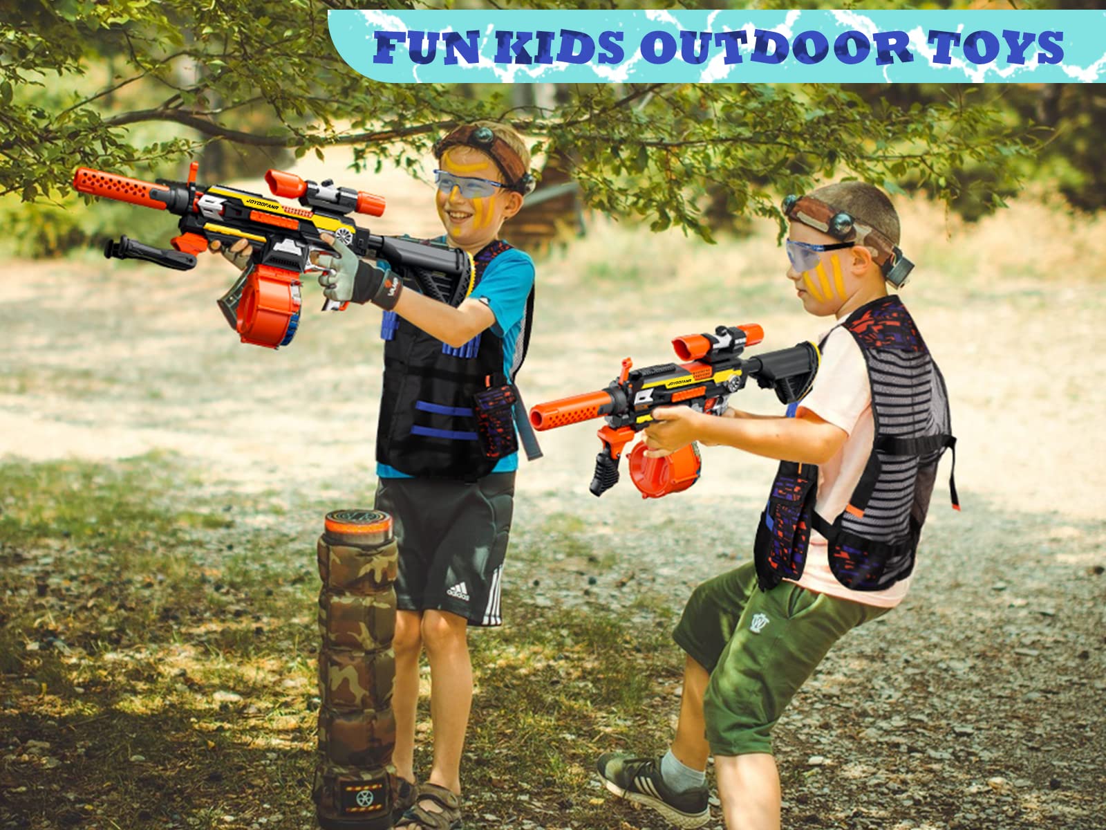 Toy Guns Automatic Machine Gun with Tactical Vest Kit -Toy Sniper Gun Rifle with Bipod - Drum Magazine Clips and 120 Darts -Toys Foam Guns for Boys 8-12 Kids Adults Gifts for Birthday Christmas