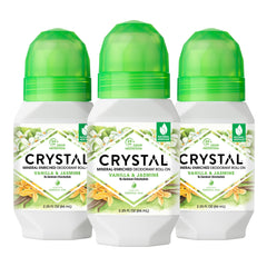 Crystal Essence Deodorant Roll-On 2.25 Ounce Vanilla Jasmine (66ml) (3 Pack)