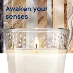 Glade Alluring 2in1 Sheery Vanilla Embrace Scented Candle, Fragrance Infused With Essential Oils, 3.4Oz