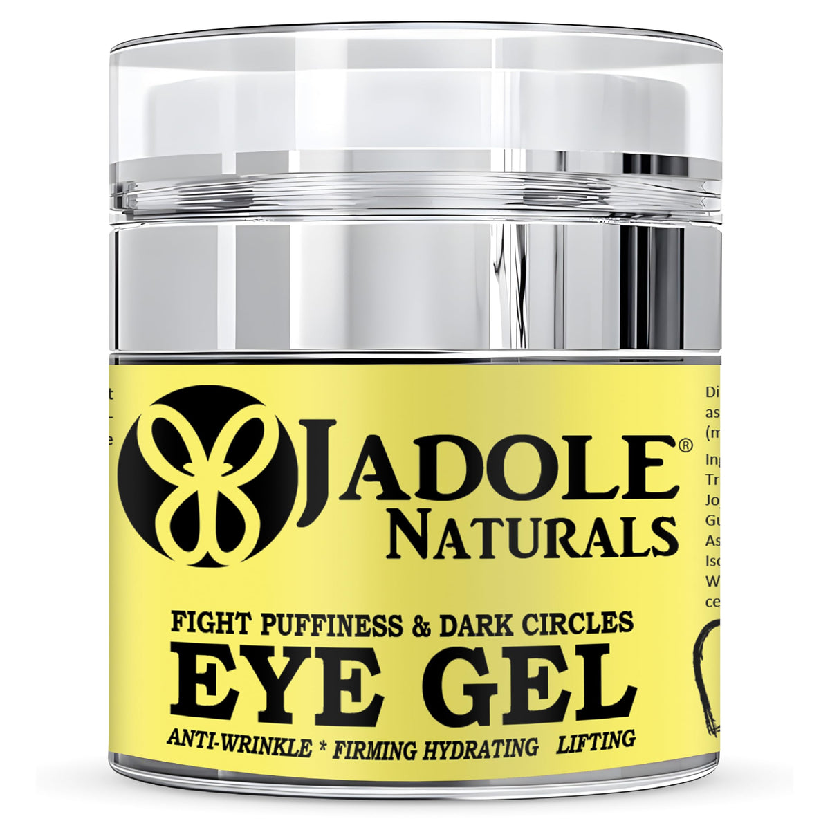 Jadole Naturals Eye Gel – 50ml | Enriched with Hyaluronic Acid, Jojoba Oil, Cucumber Extract & Aloe Vera | Reduces Dark Circles, Puffiness, Bags, Wrinkles, Redness, and Irritation | Eye care Routine