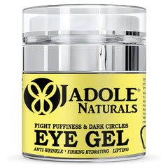 Jadole Naturals Eye Gel – 50ml | Enriched with Hyaluronic Acid, Jojoba Oil, Cucumber Extract & Aloe Vera | Reduces Dark Circles, Puffiness, Bags, Wrinkles, Redness, and Irritation | Eye care Routine