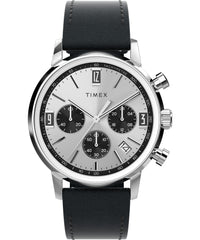 Timex Men's Marlin 40mm Watch - Black Strap Black Dial Stainless Steel Case - Black/Silver-Tone/Stainless Steel