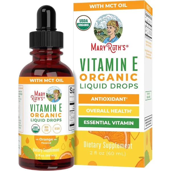 MARYRUTH'S Organics USDA Vitamin E Liquid Drops 2 Month Supply | Bone and Joint Health | Cognitive Health for Adults and Kids | Sugar Free, Vegan, Non-GMO, Gluten Free | 2 Ounces | 2 Month Supply